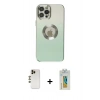 MARSİLYAN™- iPhone 12 Pro Max Kılıf Kutup Yansıma Özel Seri - Siyah Polymer Nano Ekran Koruyucu + Shine Kamera Lens - GD