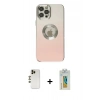 MARSİLYAN™- iPhone 12 Pro Max Kılıf Kutup Yansıma Özel Seri - Siyah Polymer Nano Ekran Koruyucu + Shine Kamera Lens - GD