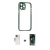 MARSİLYAN™- iPhone 12 Pro Max Kılıf Nova Asil Özel Seri - Şeffaf 360 Full Body Arka Koruyucu + Gold Shine Kamera Lens