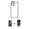 MARSİLYAN™- iPhone 12 Pro Max Kılıf Nova Asil Özel Seri - Şeffaf 360 Full Body Arka Koruyucu + Neon Fosforlu Kamera Lens - MI
