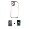 MARSİLYAN™- iPhone 12 Pro Max Kılıf Nova Asil Özel Seri - Şeffaf 360 Full Body Arka Koruyucu + Neon Fosforlu Kamera Lens - TU