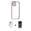 MARSİLYAN™- iPhone 12 Pro Max Kılıf Nova Asil Özel Seri - Şeffaf 360 Full Body Arka Koruyucu + Shine Kamera Lens - LT