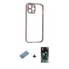 MARSİLYAN™- iPhone 12 Pro Max Kılıf Nova Asil Özel Seri - Şeffaf 360 Full Body Arka Koruyucu + Shine Kamera Lens Koruma Cam - GS