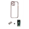 MARSİLYAN™- iPhone 12 Pro Max Kılıf Nova Asil Özel Seri - Şeffaf 360 Full Body Arka Koruyucu + Shine Kamera Lens Koruma Cam - SABE