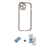 MARSİLYAN™- iPhone 12 Pro Max Kılıf Nova Asil Özel Seri - Şeffaf Royal Nano Ekran Koruyucu + Shine Kamera Lens Koruma Cam - GI
