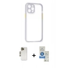 MARSİLYAN™- iPhone 12 Pro Max Kılıf Nova Asil Özel Seri - Şeffaf Royal Nano Ekran Koruyucu + Gold Shine Kamera Lens