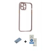 MARSİLYAN™- iPhone 12 Pro Max Kılıf Nova Asil Özel Seri - Şeffaf Royal Nano Ekran Koruyucu + Shine Kamera Lens Koruma Cam - GS
