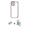 MARSİLYAN™- iPhone 12 Pro Max Kılıf Nova Asil Özel Seri - Şeffaf Royal Nano Ekran Koruyucu + Shine Kamera Lens Koruma Cam - MI