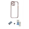 MARSİLYAN™- iPhone 12 Pro Max Kılıf Nova Asil Özel Seri - Şeffaf Royal Nano Ekran Koruyucu + Metal Kamera Lens Koruma Cam - KI