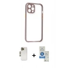 MARSİLYAN™- iPhone 12 Pro Max Kılıf Nova Asil Özel Seri - Şeffaf Royal Nano Ekran Koruyucu + Shine Kamera Lens - GD