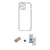 MARSİLYAN™- iPhone 12 Pro Max Kılıf Nova Asil Özel Seri - Şeffaf Royal Nano Ekran Koruyucu + Shine Kamera Lens Koruma Cam - SABE