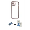 MARSİLYAN™- iPhone 12 Pro Max Kılıf Nova Asil Özel Seri - Şeffaf Royal Nano Ekran Koruyucu + Shine Kamera Lens Koruma Cam - GD
