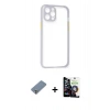 MARSİLYAN™- iPhone 12 Pro Max Kılıf Nova Asil Özel Seri - Şeffaf Temperli Cam Ekran Koruyucu + Metal Kamera Lens Koruma Cam - GS