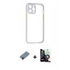 MARSİLYAN™- iPhone 12 Pro Max Kılıf Nova Asil Özel Seri - Şeffaf Temperli Cam Ekran Koruyucu + Metal Kamera Lens Koruma Cam - KI