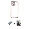 MARSİLYAN™- iPhone 12 Pro Max Kılıf Nova Asil Özel Seri - Şeffaf Temperli Cam Ekran Koruyucu + Metal Kamera Lens Koruma Cam - KI