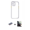 MARSİLYAN™- iPhone 12 Pro Max Kılıf Nova Asil Özel Seri - Şeffaf Temperli Cam Ekran Koruyucu + Renkli Kamera Lens Koruma Cam - TU
