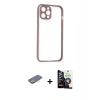 MARSİLYAN™- iPhone 12 Pro Max Kılıf Nova Asil Özel Seri - Şeffaf Temperli Cam Ekran Koruyucu + Renkli Kamera Lens Koruma Cam - SI