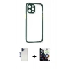 MARSİLYAN™- iPhone 12 Pro Max Kılıf Nova Asil Özel Seri - Şeffaf Temperli Cam Ekran Koruyucu + Shine Kamera Lens - LT