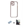 MARSİLYAN™- iPhone 12 Pro Max Kılıf Nova Asil Özel Seri - Şeffaf Temperli Cam Ekran Koruyucu + Shine Kamera Lens Koruma Cam - MI