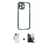 MARSİLYAN™- iPhone 12 Pro Max Kılıf Nova Asil Özel Seri - Şeffaf Temperli Cam Ekran Koruyucu + Shine Kamera Lens - GD