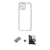 MARSİLYAN™- iPhone 12 Pro Max Kılıf Nova Asil Özel Seri - Şeffaf Temperli Cam Ekran Koruyucu + Shine Kamera Lens Koruma Cam - GI