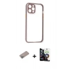 MARSİLYAN™- iPhone 12 Pro Max Kılıf Nova Asil Özel Seri - Şeffaf Temperli Cam Ekran Koruyucu + Shine Kamera Lens Koruma Cam - SABE
