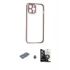MARSİLYAN™- iPhone 12 Pro Max Kılıf Nova Asil Özel Seri - Şeffaf Temperli Cam Ekran Koruyucu + Renkli Kamera Lens Koruma Cam - YL
