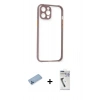 MARSİLYAN™- iPhone 12 Pro Max Kılıf Nova Asil Özel Seri - Şeffaf Uv Polymer Nano Ekran Koruyucu + Shine Kamera Lens Koruma Cam - MI