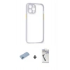 MARSİLYAN™- iPhone 12 Pro Max Kılıf Nova Asil Özel Seri - Şeffaf Uv Polymer Nano Ekran Koruyucu + Shine Kamera Lens Koruma Cam - MI