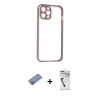 MARSİLYAN™- iPhone 12 Pro Max Kılıf Nova Asil Özel Seri - Şeffaf Uv Polymer Nano Ekran Koruyucu + Shine Kamera Lens Koruma Cam - PE