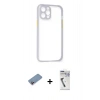 MARSİLYAN™- iPhone 12 Pro Max Kılıf Nova Asil Özel Seri - Şeffaf Uv Polymer Nano Ekran Koruyucu + Shine Kamera Lens Koruma Cam - PE
