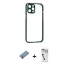 MARSİLYAN™- iPhone 12 Pro Max Kılıf Nova Asil Özel Seri - Şeffaf Uv Polymer Nano Ekran Koruyucu + Shine Kamera Lens Koruma Cam - GI