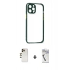 MARSİLYAN™- iPhone 12 Pro Max Kılıf Nova Asil Özel Seri - Şeffaf Uv Polymer Nano Ekran Koruyucu + Shine Kamera Lens - GD