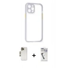 MARSİLYAN™- iPhone 12 Pro Max Kılıf Nova Asil Özel Seri - Şeffaf Uv Polymer Nano Ekran Koruyucu + Shine Kamera Lens - GD