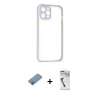 MARSİLYAN™- iPhone 12 Pro Max Kılıf Nova Asil Özel Seri - Şeffaf Uv Polymer Nano Ekran Koruyucu + Shine Kamera Lens Koruma Cam - GI