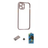 MARSİLYAN™- iPhone 12 Pro Max Kılıf Nova Asil Özel Seri - Siyah 18D Cam Ekran Koruyucu + Shine Kamera Lens Koruma Cam - SABE