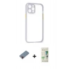 MARSİLYAN™- iPhone 12 Pro Max Kılıf Nova Asil Özel Seri - Siyah 20D Premium Cam Ekran Koruyucu + Metal Kamera Lens Koruma Cam - KI