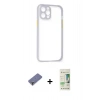 MARSİLYAN™- iPhone 12 Pro Max Kılıf Nova Asil Özel Seri - Siyah 20D Premium Cam Ekran Koruyucu + Metal Kamera Lens Koruma Cam - GD