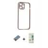 MARSİLYAN™- iPhone 12 Pro Max Kılıf Nova Asil Özel Seri - Siyah 20D Premium Cam Ekran Koruyucu + Metal Kamera Lens Koruma Cam - KI