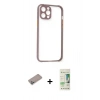 MARSİLYAN™- iPhone 12 Pro Max Kılıf Nova Asil Özel Seri - Siyah 20D Premium Cam Ekran Koruyucu + Shine Kamera Lens Koruma Cam - SABE