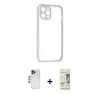 MARSİLYAN™- iPhone 12 Pro Max Kılıf Nova Asil Özel Seri - Siyah 20D Premium Cam Ekran Koruyucu + Shine Kamera Lens - LT