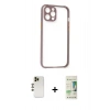 MARSİLYAN™- iPhone 12 Pro Max Kılıf Nova Asil Özel Seri - Siyah 20D Premium Cam Ekran Koruyucu + Shine Kamera Lens - GD