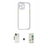 MARSİLYAN™- iPhone 12 Pro Max Kılıf Nova Asil Özel Seri - Siyah 20D Premium Cam Ekran Koruyucu + Shine Kamera Lens - GD