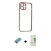 MARSİLYAN™- iPhone 12 Pro Max Kılıf Nova Asil Özel Seri - Siyah 20D Premium Cam Ekran Koruyucu + Shine Kamera Lens Koruma Cam - GI