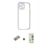 MARSİLYAN™- iPhone 12 Pro Max Kılıf Nova Asil Özel Seri - Siyah 20D Premium Cam Ekran Koruyucu + Shine Kamera Lens Koruma Cam - SABE