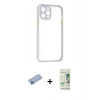 MARSİLYAN™- iPhone 12 Pro Max Kılıf Nova Asil Özel Seri - Siyah 20D Premium Cam Ekran Koruyucu + Shine Kamera Lens Koruma Cam - MI