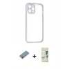 MARSİLYAN™- iPhone 12 Pro Max Kılıf Nova Asil Özel Seri - Siyah 20D Premium Cam Ekran Koruyucu + Shine Kamera Lens Koruma Cam - GI