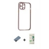 MARSİLYAN™- iPhone 12 Pro Max Kılıf Nova Asil Özel Seri - Siyah 20D Premium Cam Ekran Koruyucu + Shine Kamera Lens Koruma Cam - SH
