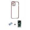 MARSİLYAN™- iPhone 12 Pro Max Kılıf Nova Asil Özel Seri - Siyah 360 Mat Full Body Arka Koruyucu + Mavi Shine Kamera Lens Koruma Cam