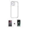MARSİLYAN™- iPhone 12 Pro Max Kılıf Nova Asil Özel Seri - Siyah 360 Mat Full Body Arka Koruyucu + Neon Fosforlu Kamera Lens - TU